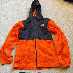 The North Face Orange & Black Hooded Full Zip Jacket Dryvent Youth Large 14/16